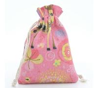 10pc Cute Print Reusable Cotton Line Bag Drawstring Pouches Candy Favor Holder Jewelry Party Gifts Bag 10x14cm/13x18cm 29 Colors