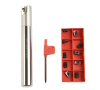 10PC D20mm 90° 2F Indexable Face End Mill L:150mm D:20mm APMT1135 Carbide Inser, Lathe Cutting Tools