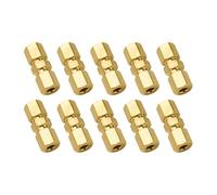 10pc Double End Threaded Brass Brake Line Connectors 4.76mm Flareless Design for Secure Automotive Tubing Installation Flared Brake Line Connectors