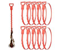 10pc Drain Cleaner Spiral, 63cm Ergonomic Handle Pipe Cleaning Screws Sticks, Drain Hair Remover Plumbers Snake, Drain Cleaner Sticks, Easy and Quick Unclog Sink Drain, Kitchen, Shower, Tub