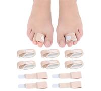 10Pc Fabric Hammer Toe Wraps, Reusable Hammer Toe Straightener Toe Splint, Fabric Toe Bandages Protectors for Broken Toes, Overlapping Toes, Crooked Toes, Curled Toes