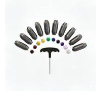 10pc Gemstone Boot Set for Tuning Forks - Sound Healing and Biofield Harmonization with Crystal Therapy - Customizable Crystal Boot Gem Feet - Earthy Gray