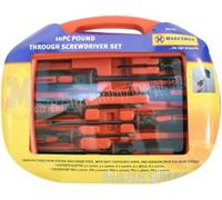 10Pc Go Through Pound Screwdriver Set In Case Magnetic Tip Pozi Flat Mechanic
