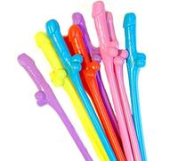 10PC Hen Party Willy Multicolour Straws Classy Team Bride to Be Drink Sucking Accessories Novelty Bachelorette Night Toy Games Wedding Décor