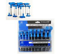 10Pc Hex Key Af Imperial T Handle Allen Key Allan Wrench T Bar Set Hx016