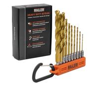 10pc Hex Shank Drill Bit Set HSS Titanium Metal Impact Driver Bits Holder