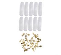 10pc Inline Fuse Holder 6x30mm Crimp Peanut Flip Shell Push Fit Type for Motorcycle and Quad Applications, Supports 20A Maximum Current (white shell+terminal)