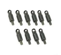 10PC Inline Quick Change Feeder Beads Carp Method Hooklength Swap Connector | Soft Rubber Buffer Shock Bead Retract Sleeve 19mm S M L Camo Green Mud Brown Protect Knot No Tangle Semi Fixed Bolt Rig