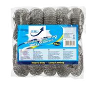 10pc Large Heavy Duty Galvanised steel heavy duty scourers, For Heavy Duty Catering Cleaning Supplies - Especially for Tough Cleaning