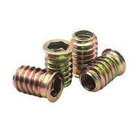 10pc/lot 9mm-30mm M6 M8 M10 Threaded For Wood Furniture Zinc Alloy Iron Inside Carbon Steel Hex Socket Drive Insert Nuts(M8X30mm -10pcs)