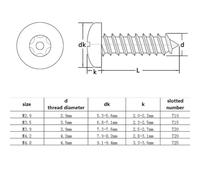 10pc M2.9 M3.5 M3.9 M4.2 M4.8 304 Stainless Steel Pin Six Lobe Round Head Tamper Proof Security Self Tapping Wood Screw(M4.8x32mm)