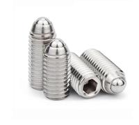 10pc M3 M4 M5 M6 M8 M10 M12 M16 A2 304 Stainless Steel Hex Socket Allen Spring Ball Plunger Grub Headless Bolt Point Set Screw(50mm,10pcs M5)