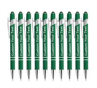 10pc Personalized Ballpoint Pen With Engraved Text, Inspirational Ballpoint Pen Personalised Motivational Messages Pen for Father's Day, Mother's Day, Adults Kids Gifts (Dark Green)