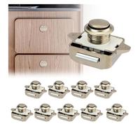 10pc Push Button Latch Catch Pop Up Cupboard Door Knob Latch Fit 15-18mm Thickness RV Boat Van Yacht Campervan Yacht Cupboard Door Cabinet(White)