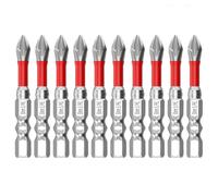 10pc Screwdriver Bit Set 1/4 Inch Hex Shank for Impact Bits | This shock-resistant alloy steel bit set delivers exceptional durability for demanding tasks.