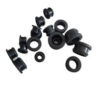 10pc Silicone Rubber Grommets - Snap On Hole Plugs for Wire Protection - Sizes 4.5mm to 50.6mm - Black(5mm(e 2.5mm))