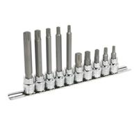 10pc Spline Socket Bit Set - 3/8" Square Drive - M5 to M12 Long & Short Shafts