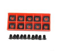 10pc Square Carbide Cutting Inserts 15x15mm R150 for Woodworking Spiral Planer + Screws