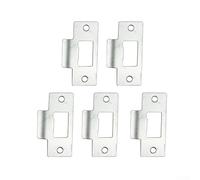 10pc Standard Tubular Latch - Rounded Strike/Forend - Nickel Plated | Standard Interior Door Latch,Stainless Steel Doors Catch Plates with Dust Box and Matching Screws (5pc)