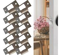 10pc Standard Tubular Latch - Rounded Strike/Forend - Nickel Plated | Standard Interior Door Latch,Stainless Steel Doors Catch Plates with Dust Box and Matching Screws (10pc)