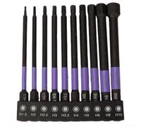 10pc Steel Screwdriver Bits 1/4in Hex for Impact Drill(100MM) | Magnetic tip holds screws securely, 1/4in hex shank, for impact resistant steel, includes storage case