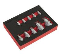 10Pc Stubby Hex Key Socket Bit Set - 1/4" 3/8" & 1/2" Square Drive Short Shaft