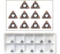 10PC Turning Carbide Indexable Inserts for mini Pneumatic Chamfering Machine, Tungsten Steel Replaceable Blade Lather Turning Tool Bit, Metal Cutting and Chamfering