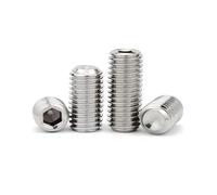10pc UNC/UNF 10#-24/32 1/4-20/28 to 1/2-13 304 Stainless 12.9 Black Steel Hexagon Socket Cup Point Grub Bolt Set Screw(304 stainless,1-1/4"_3/8-16)