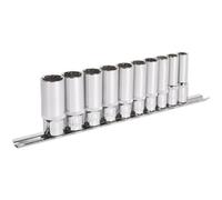 10pc UNIVERSAL DEEP Metric Socket Set - 3/8" Sq TOTAL DRIVE Fits Most Fasteners