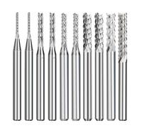 10pcs 0.8-3.175mm Carbide PCB Milling Cutter Set 3. Shank Corn End Mill Bits CNC Cutting Tools Reamer(10pcs 1.0-3.0mm)