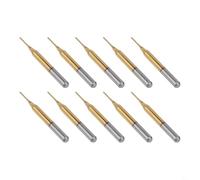 10pcs 0.8mm Titanium Coated Carbide End Mill, 1/8" Shank For CNC Router Bits for PCB, Metal, Wood Engraving, 6.3mm Length, 38mm Total