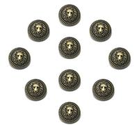 10Pcs 0.91 inch / 23mm Metal Snap Fasteners Press Stud Rounded Lion Head Sewing Rivet Buttons for Sewing, Craft, Purses, Bags, Clothes, Leather DIY (Antique Brass)#12