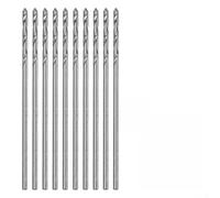 10pcs 1.0mm Spiral Drill Bits with Straight Shank High-Speed Steel For Precise Small Hole Drilling in Iron Steel Aluminum Plastic and Wood Silver