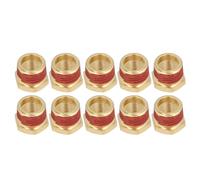 10Pcs 1/2 to 3/8 Thread Brass Pipe Fitting, NPT Reducer Hex Bushing Adapter, 1200psi Leakage Proof Brass Threaded Pipe Connector with Dry Seal for Water Oil Gas Steam