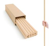 10pcs 1/2 x 36 Inch Birch Dowel Rods - Natural Wooden Sticks for Crafts Unfinished Craft Wood Smooth Round Wood Rods for DIY Projects Home Decor Educational Use