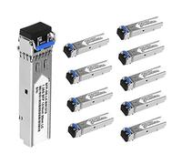 10Pcs 1.25G Single Mode SFP Transceiver LC Duplex 1000BASE-LX SM Fiber 1310nm 20km