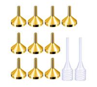 10Pcs 1.29" X 0.98" Small Metal Funners With 2Pcs Pipette For Filling Bottle And Containers Oil And Liquid Tranfer Small Metal Funnel With Pipette