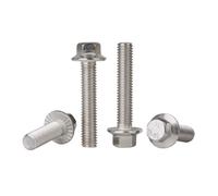 10pcs 1/4-20 5/16-18 3/8-16 304 Stianless Steel Hexagon Head With Serrated Flange Cap Screw Hex Washer Head Bolt(1-3/4",T)