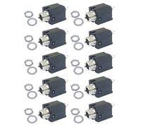 10pcs 1/4" Enclosed Mono Jack Copper Joint 6.35mm Audio Socket with Solder Lug Terminals for Amps and Effects