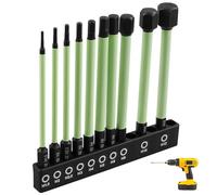 10PCS 1/4" Impact Hex Head Allen Wrench Drill Bits, Metric 1.5MM to 12MM Hex Key Drill Bit Set, Magnetic Tips Screwdriver Socket Bit Set for Nuts Bolts, S2 Steel, New Updated, 100MM