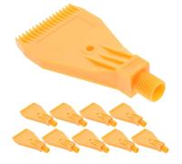 10pcs 1/4 Inch Flat Air Spray Nozzle, Single Hole Fixed Duckbill Jet | Plastic Construction, Male Thread, Compact Profile for Machinery, Labels, Workshop Maintenance and Line Blow-off