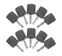 10pcs 1/4 Inch Hex Shank Cylindrical Mounted Stone Grinding Tool for Metal | Brown Fused Alumina Material, Edge Shaping and Precise Chamfering, for Hobbyists and Fabricators