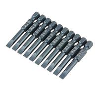 10PCS 1/4Inch Hex Shank 50mm S2 Alloy Steel Slotted Screwdriver Bits Set Magnetic Durable Rust Resistant for Electric Drills Air Screwdrivers