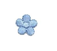 10PCS/1.5 * 1.5CM Mini Fabric Flower Applique Clothes Stickers,Tiny Plum Blossom Embroidery Iron On Patches Decoration(Blue)