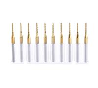 10PCS 1.5mm Tungsten Coated Carbide End Mill Set, CNC PCB Engraving Bits with 1/8" Shank, Ultra - Fine Cemented Carbide Milling Cutter for Plastic, Stainless Steel and Copper