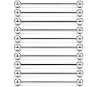 10PCS 1.6mm Surgical Steel & Clear Flexible Bioplast Industrial Barbell Cartilage Earring Body Piercing Jewelry Retainer 38mm