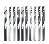 10pcs 1/8 Inch Shank Tungsten Carbide End Mill Single Flute Spiral End Mill Tungsten Carbide Engraving Router Bits CNC Milling Cutter(3.175x2.5x12)