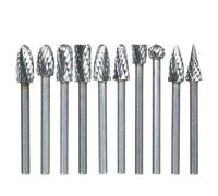 10Pcs 1/8" Shank Tungsten Carbide Milling Cutter Rotary Brocas Com Escareador Hss Steel Cone Drill Set Diamond Drill