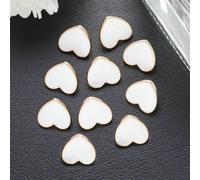10pcs 10/12mm Cute White Heart Bottom Gold Buttons DIY Sewing Craft for Cardigan Shirts Hearts Buttons Dress Decor-JRB-A5584-2-12mm
