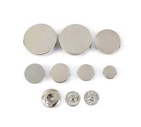 10pcs 10-25mm Metal Press Stud Sewing Buttons Clothes Snap Button for Coat Decorative Buttons Leather Craft, Silver, 15mm